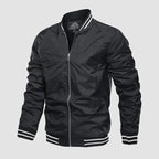Men's lightweight bomber jacket zip-up Harrington summer style in black, wine, army green