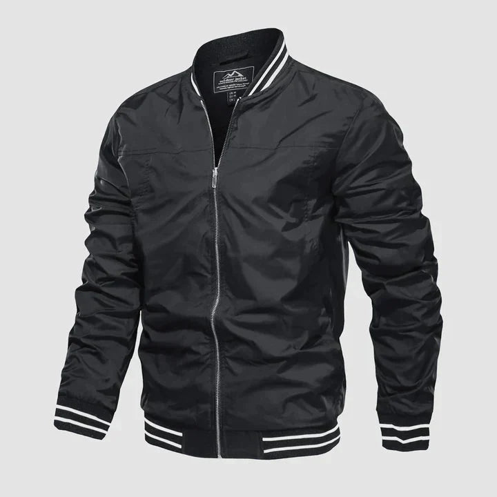 Men's lightweight bomber jacket zip-up Harrington summer style in black, wine, army green