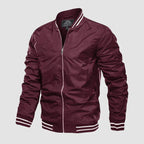 Men's lightweight bomber jacket zip-up Harrington summer style in black, wine, army green