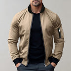 Men's lightweight bomber jacket with full-zip and ribbed collar