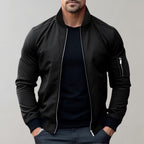 Men's lightweight bomber jacket with full-zip and ribbed collar