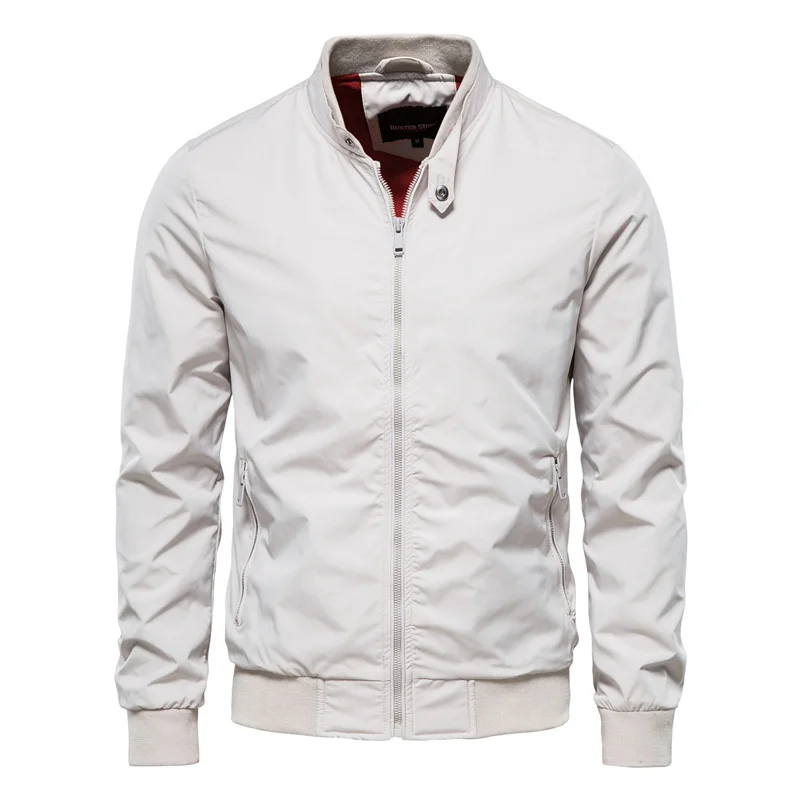 Men's lightweight windproof bomber jacket with zip-up closure, casual athletic fit