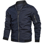 Men's lightweight bomber jacket with zip-up closure, ribbed cuffs and stand collar