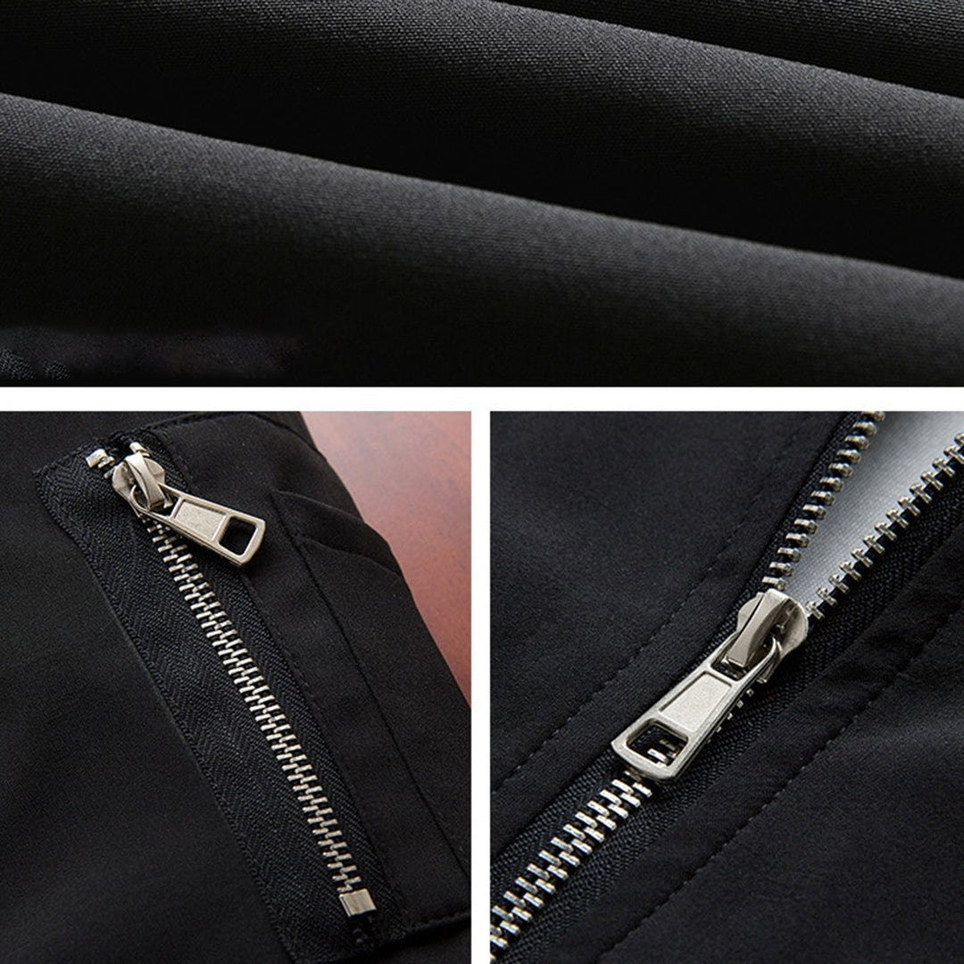 Men's lightweight bomber jacket with zip-up closure, ribbed cuffs and stand collar