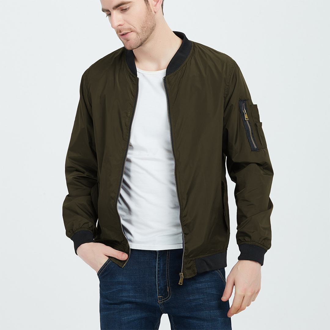 Men's lightweight bomber jacket full zip, summer outerwear in multiple colours