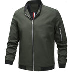 Men's lightweight bomber jacket with zip-up closure, ribbed cuffs and stand collar