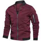 Men's lightweight bomber jacket with zip-up closure, ribbed cuffs and stand collar