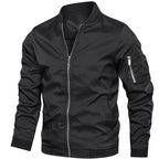 Men's lightweight bomber jacket with zip-up closure, ribbed cuffs and stand collar