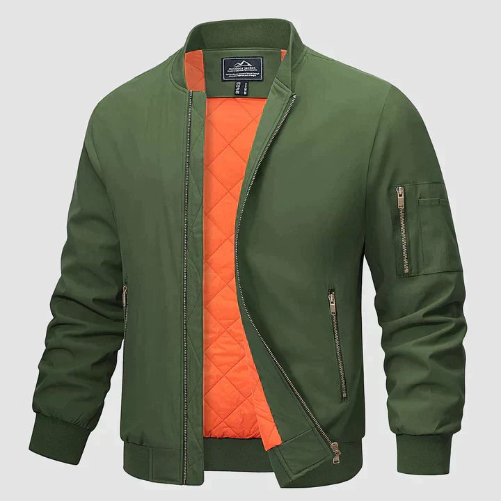 Men's lightweight windproof bomber jacket with zip-up closure, multiple colours
