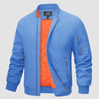 Men's lightweight windproof bomber jacket with zip-up closure, multiple colours
