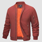 Men's lightweight windproof bomber jacket with zip-up closure, multiple colours