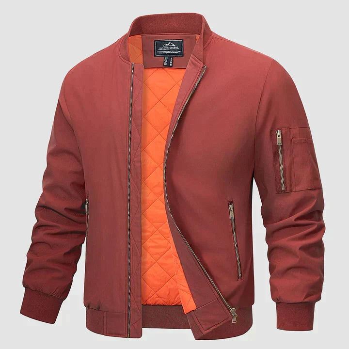 Men's lightweight windproof bomber jacket with zip-up closure, multiple colours