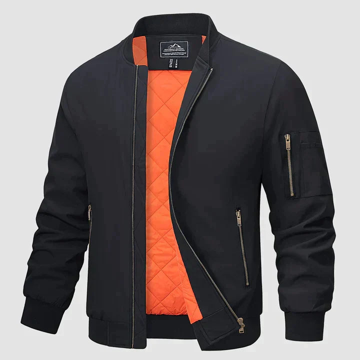Men's lightweight windproof bomber jacket with zip-up closure, multiple colours