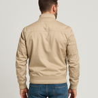 Men's bomber jacket slim fit full zip in black, autumn outerwear
