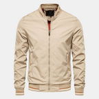 Men bomber jacket Harrington style with full zip waist length