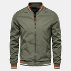 Men bomber jacket Harrington style with full zip waist length