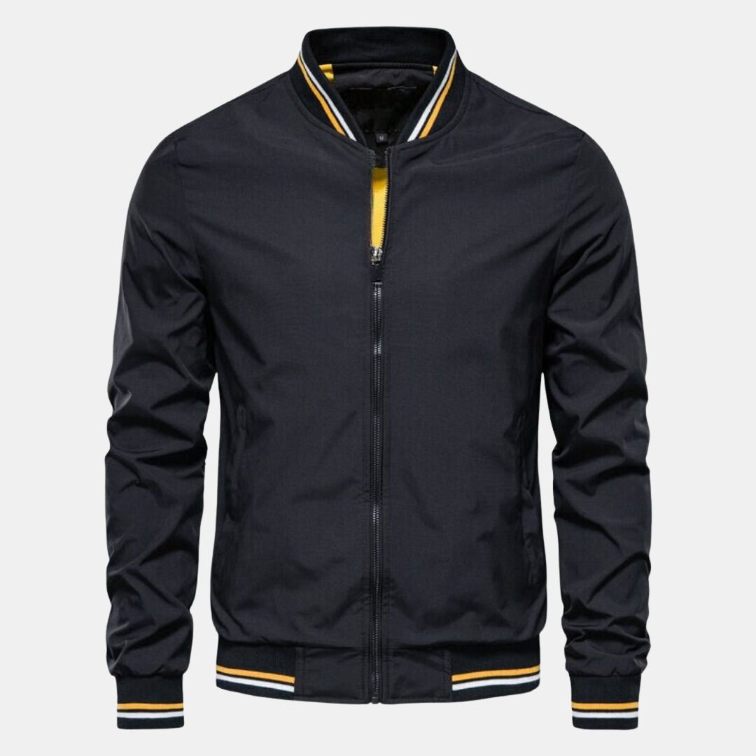 Men bomber jacket Harrington style with full zip waist length