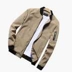 Men's bomber jacket windproof with zip pockets, slim fit for spring and fall