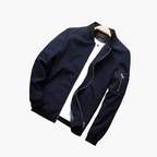 Men's bomber jacket windproof with zip pockets, slim fit for spring and fall