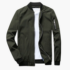 Men's bomber jacket windproof with zip pockets, slim fit for spring and fall