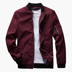 Men's bomber jacket windproof with zip pockets, slim fit for spring and fall