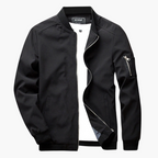 Men's bomber jacket windproof with zip pockets, slim fit for spring and fall