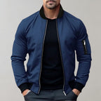 Men bomber jacket windproof lightweight with zip closure