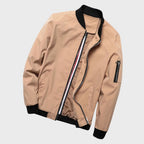 Men bomber jacket windproof lightweight with zip closure
