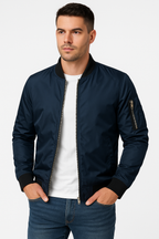 Men's bomber jacket windproof zip-up lightweight summer jacket