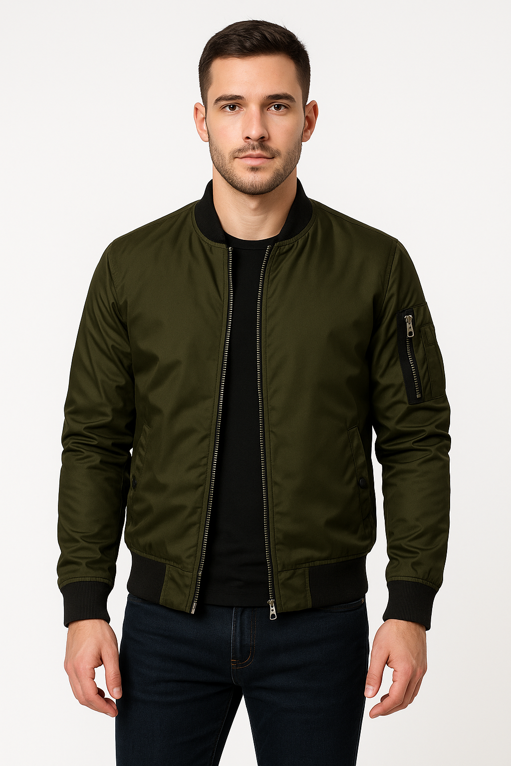 Men's bomber jacket windproof zip-up lightweight summer jacket