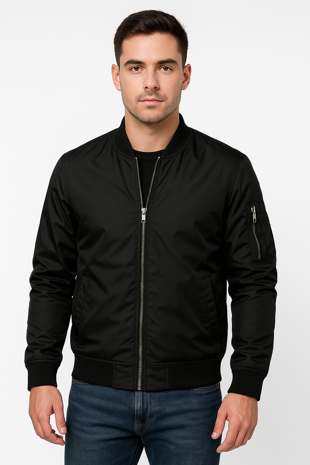 Men's bomber jacket windproof zip-up lightweight summer jacket