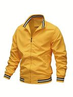 Men's windproof bomber jacket lightweight zip-up in multiple colors