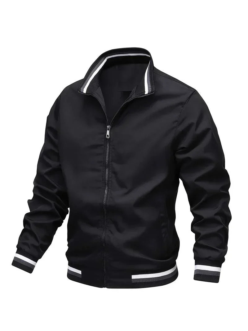 Men's windproof bomber jacket lightweight zip-up in multiple colors