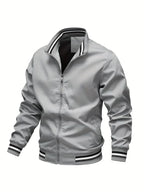 Men's windproof bomber jacket lightweight zip-up in multiple colors