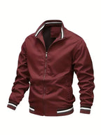 Men's windproof bomber jacket lightweight zip-up in multiple colors