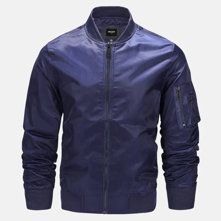 Men's bomber jacket zip-up windproof autumn spring military-inspired