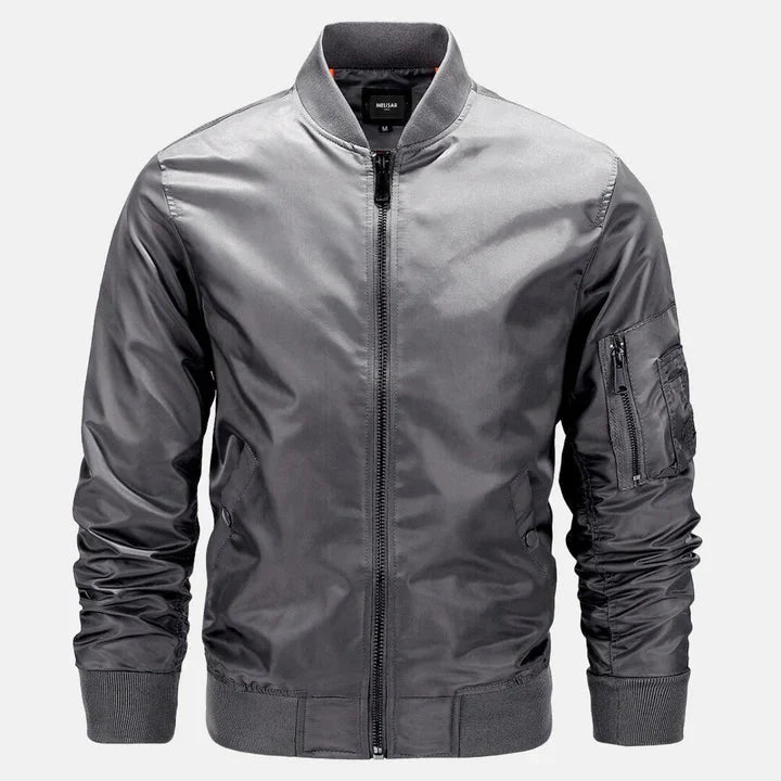 Men's bomber jacket zip-up windproof autumn spring military-inspired