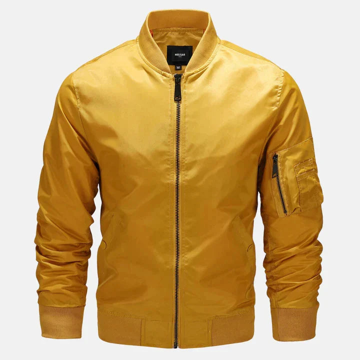 Men's bomber jacket zip-up windproof autumn spring military-inspired