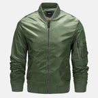 Men's bomber jacket zip-up windproof for spring and autumn, military-inspired style