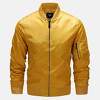 Men's bomber jacket zip-up windproof for spring and autumn, military-inspired style