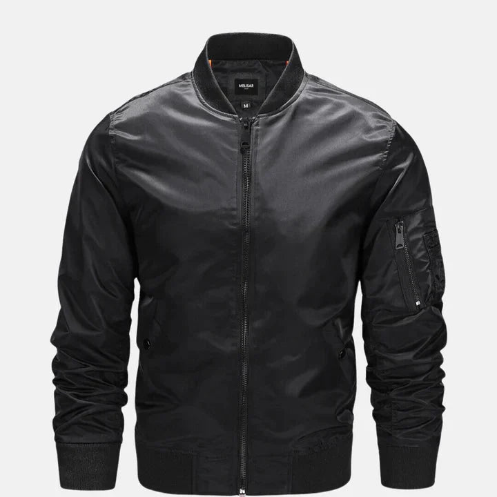 Men's bomber jacket zip-up windproof for spring and autumn, military-inspired style