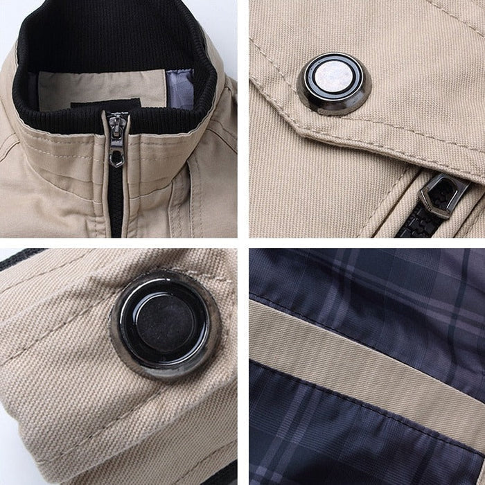 Men bomber jacket zip up cargo style in multiple colours