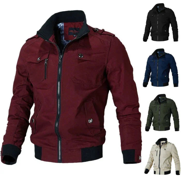 Men bomber jacket zip up cargo style in multiple colours