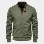 Men windbreaker bomber jacket zip up wind-resistant lightweight