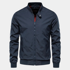 Men windbreaker bomber jacket zip up wind-resistant lightweight