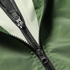 Men's windproof hooded bomber jacket with zip-up closure, available in black and army green