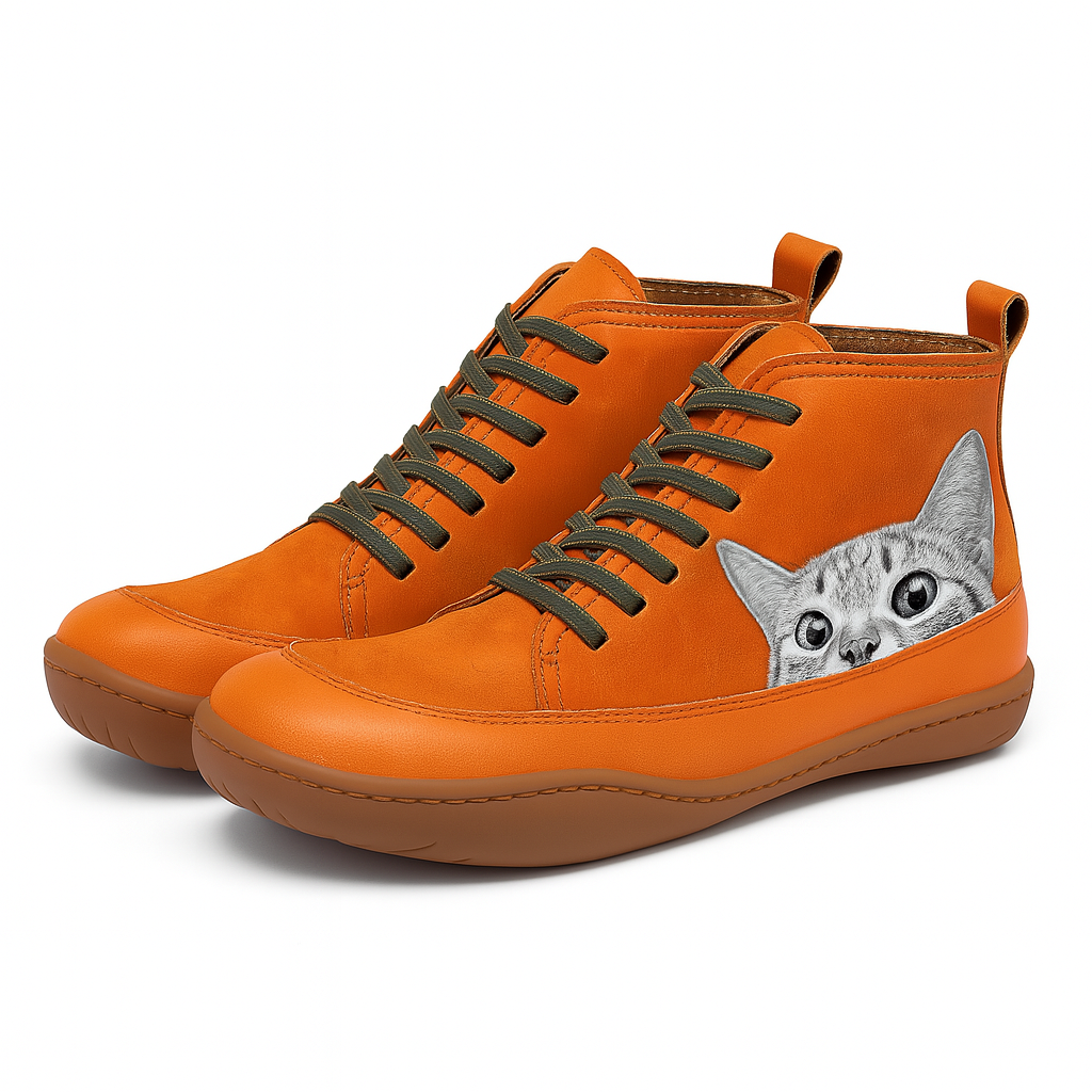 Women cat print winter boots with warm thermal lining sizes EU 35-43
