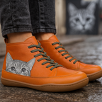 Women cat print winter boots with warm thermal lining sizes EU 35-43