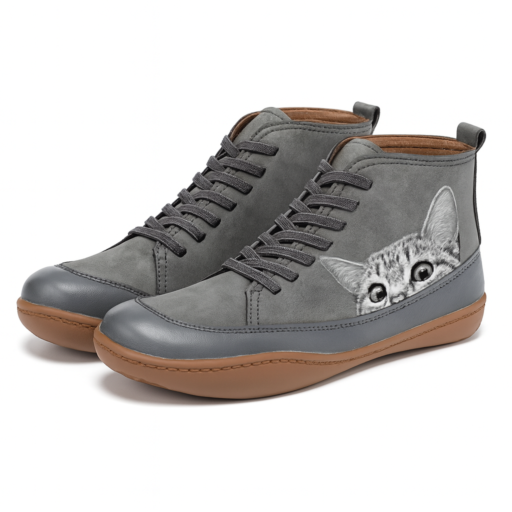 Women cat print winter boots with warm thermal lining sizes EU 35-43