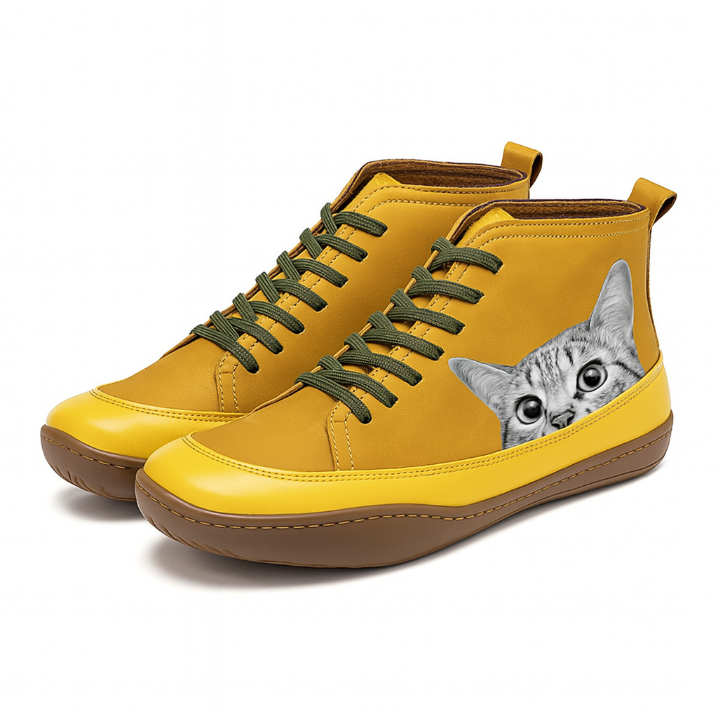 Women cat print winter boots with warm thermal lining sizes EU 35-43